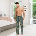 thumbnail image 2 of Men's Pajama Pants with Pockets Sleepwear Lounge Pants Stretch Casual Nautical Anchors Striped Cables, 2 of 6