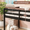 thumbnail image 5 of UHOMEPRO Twin Size Loft Bed, Solid Wood Loft Bed Frame with Wooden Slats, Modern Low Loft Bed for Boys Girls, No Box Spring Needed, Black, 5 of 8
