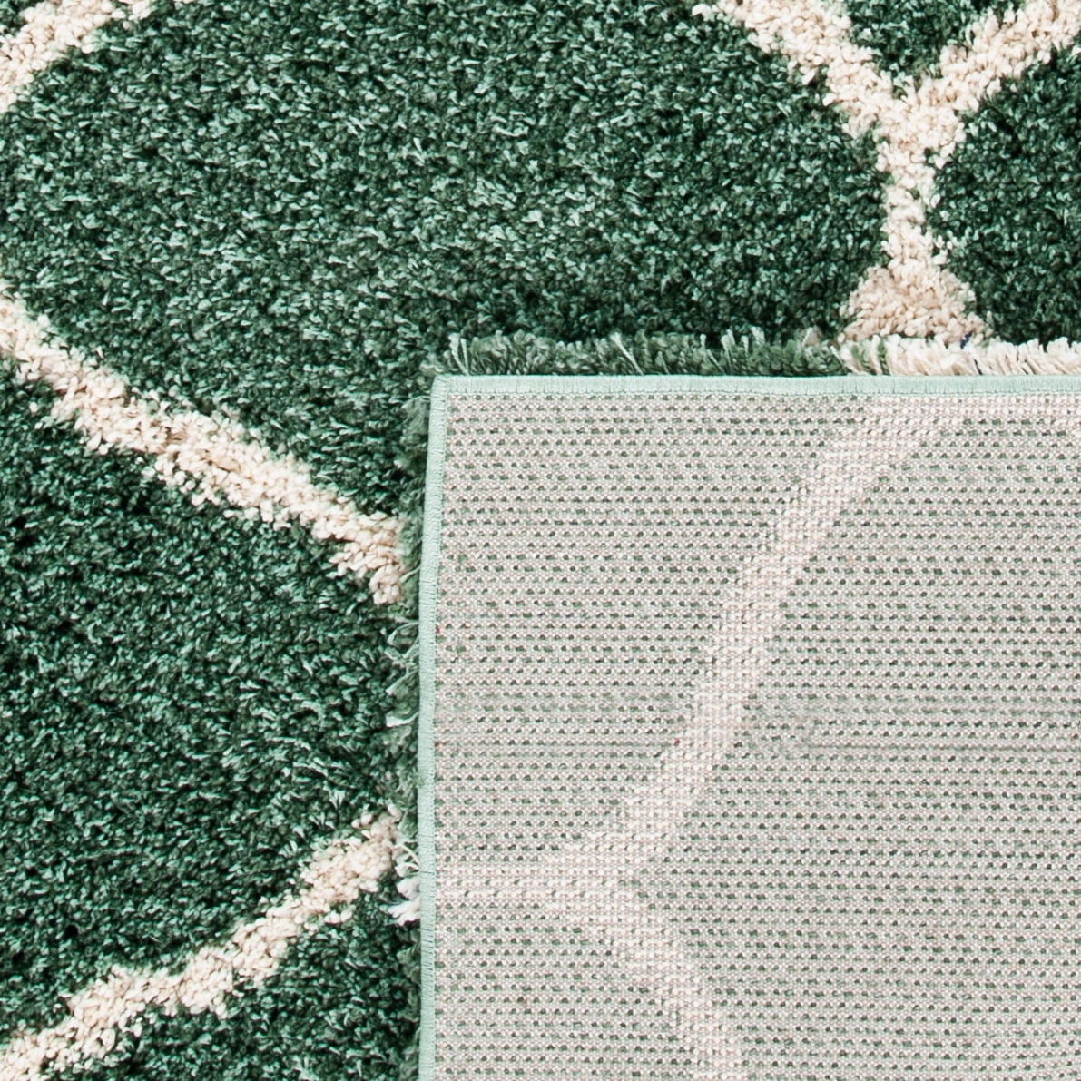 Safavieh Hudson Arline Geometric Shag Area Rug, Light Green/Ivory, 4' x 4' Square