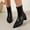 #307-Black, variant on Roncen Women's Fashion Casual Ankle Boots - Back Zipper Pointed Toe Chunky Mid Heel Stylish Boots for Everyday Comfort
