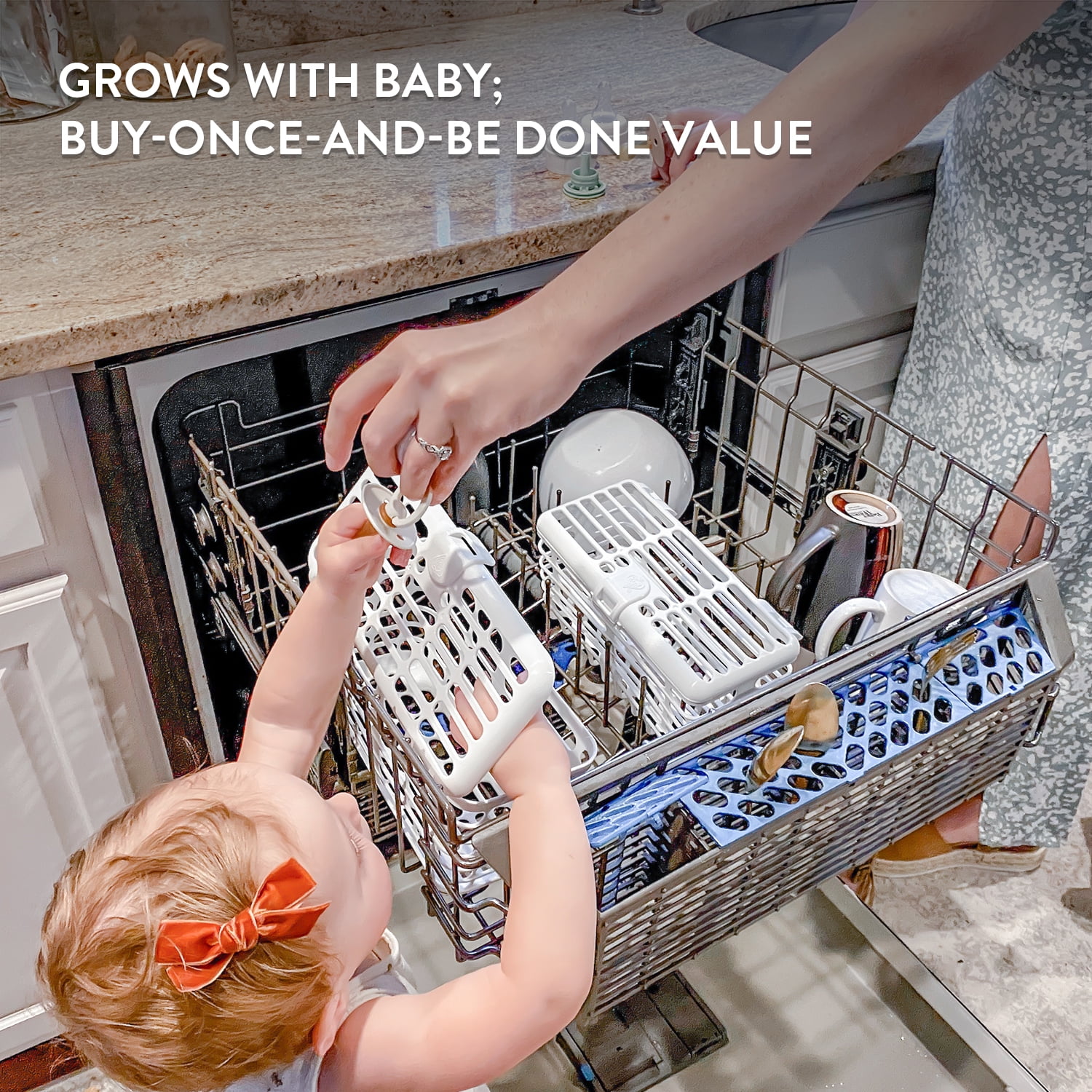 Prince Lionheart Dishwasher Basket Combo (3-in-1 Combo), Thoroughly Sanitizes Baby Items