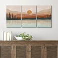 thumbnail image 3 of Wall26 Canvas Wall Art Set of 3 Pastel Mountain Range Forest Lake Reflection Landscape Nature Wilderness Prints Illustrations Decorative Multicolor Modern Home Wall Decora - Unframed 16"x24"x3, 3 of 5