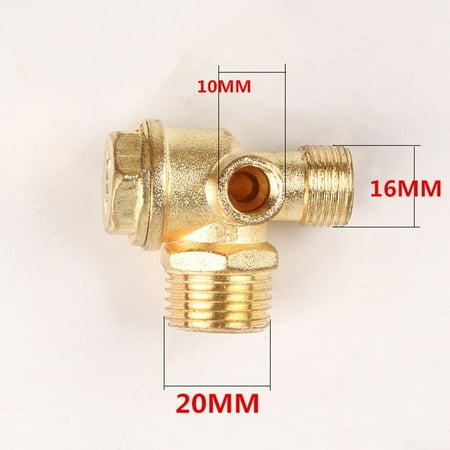 

1x Air Compressor 3-Port Brass Threaded Check Valve Connector Tool Replacement