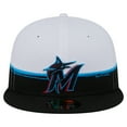 thumbnail image 2 of Men's New Era  Black/White Miami Marlins Paint Stroke 59FIFTY-Fitted Hat, 2 of 5