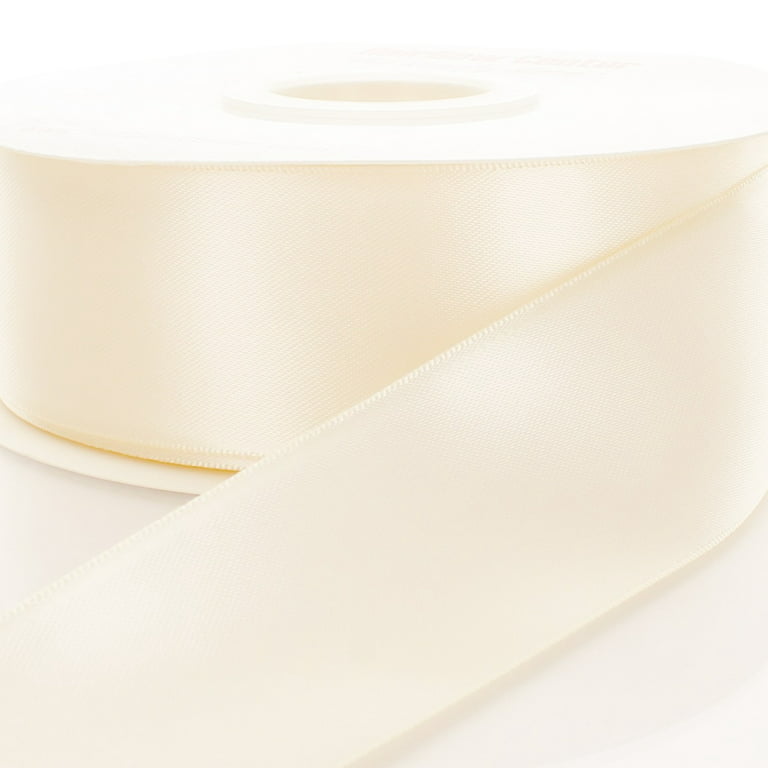 Double Face Ivory Satin Ribbon 2 Inch X 25 Yards Polyester Ivory Ribbon for  Gift