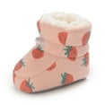 thumbnail image 4 of Maxcozy Baby Boy Girl Winter Boots Newborn Shoes Winter Snow Bowknot Anti-Slip Soft Sole Warm Infant Toddler Prewalker Booties Strawberry 6-12 Months, 4 of 9