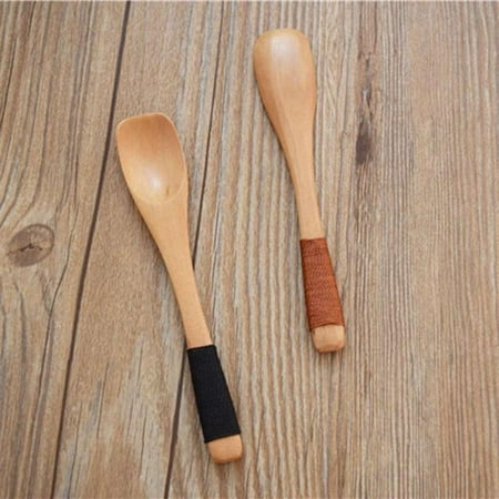 

2pcs Wooden Spoon Small Flat Spoon Dessert Spoon Rice Spoon Honey Mixing Spoon Sugar Spoon Seasing Spoon Ice Cream Spoon Japanese Style Spoon Kitchen Tableware