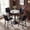 Black-PU Leather, variant on DRLOVELY Set of 4 Swivel Bar Stools, PU Leather 24.5" Counter Height Chairs with Back, Industrial Metal Footrest for Kitchen Island, Green