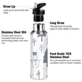 thumbnail image 3 of Yayeee 20oz Insulated Water Bottle Double Wall Stainless Steel with Flip Straw Lid, Cute Snowmen, 3 of 7