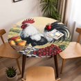 thumbnail image 5 of White Black Rooster Elastic Fitted Round Table Cover Vintage Pear Grapes Waterproof Outdoor Tablecloth for Holiday Party, Picnic, Patio & Dining Fits Tables Up to 36"-44", 5 of 8
