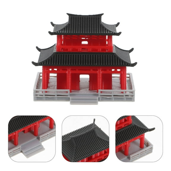 MLINS Miniature Statue Mini Pavilion Tower Chinese Pavilion Pagoda Fish Tank Decorations Aquarium Decor Japanese Figurines Garden Sculptures