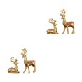 thumbnail image 1 of Wosthever Estatuilla de estilo único para un hogar elegante – Decoración hecha a mano Estatua de decoración del hogar Artesanías hechas a Ciervo de la suerte/oro 2Conjunto, 1 of 6
