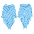 thumbnail image 5 of Suéter de punto bohemio para mujer, otoño e invierno, talla grande, con capucha, chal, poncho, chal de punto, capa, borla, 5 of 5