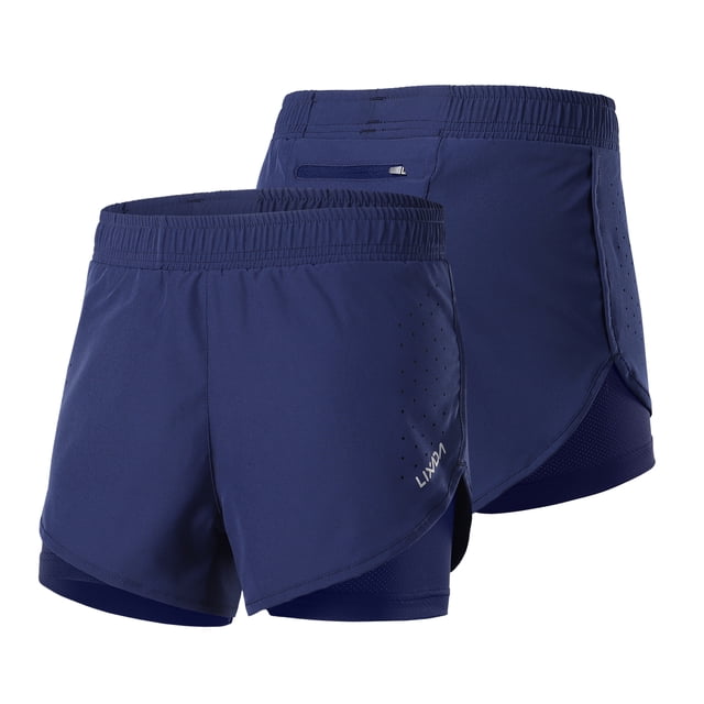 Shorts Deportivos Pantalones cortos para correr Lixada 2 en 1 para mujer, de secado rápido, transpir Lixada Shorts Deportivos