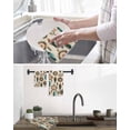 thumbnail image 6 of Geometric Feathers Kitchen Dish Towels for Drying Dishes Set of 2, Boho Ethnic Retro Country Motifs Waffle Weave Microfiber Terry Hand Tea Bathroom Towels Quick Dry & Absorbent Towel 12x12, 6 of 7