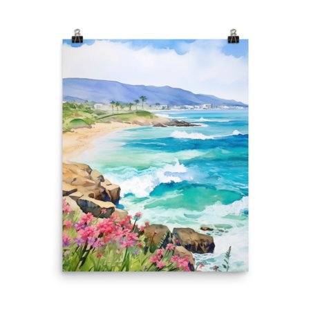 Cata Bay Print, Venezuela Beach Wall Art, South America Print, Coastal Tropical Decor, Turquoise Water Artwork, Seaside Nature Home Decor #263, Unframed Poster Size 8x12