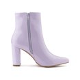 thumbnail image 3 of BLISSFUL STEP Women's Boots Pointed Toe Zipper Patent Leather Ankle Chunky Boots Purple 6, 3 of 6
