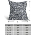 thumbnail image 4 of Navy Blue Beige Daisy Floral Pillow Covers 20X20 Inch Vintage Flowers Decorative Pillow Cases Set of 2 Block Print Cotton Linen Throw Pillows Farmhouse Decor For Sofa Couch Porch Bed Cushion Outdoor, 4 of 6
