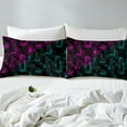thumbnail image 3 of Manfei Female Men Women Minimalist Plaid Buffalo 3pcs Duvet Cover King,Geometric Grid Ultra Soft Bedding King Size,Neon Gradient Microfiber Comforter Cover King(No Comforter), 3 of 6
