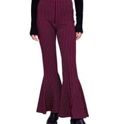 Free People Womens Mari Ponte Flared Casual Trouser Pants, Red, 2