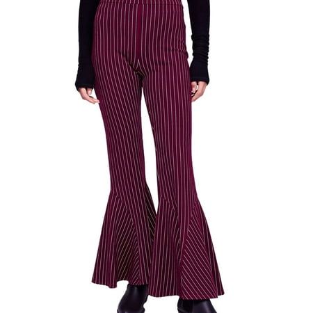 Free People Womens Mari Ponte Flared Casual Trouser Pants, Red, 2