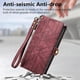 thumbnail image 4 of For HMD Skyline Case Zipper Wallet Geometry Lines Leather Phone Cover - Green, 4 of 5