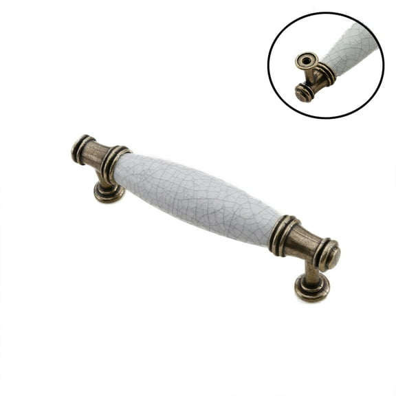 BE-TOOL Ceramic Marbling Cabinet Handle, 3.77 Inch Hole Centers Antique Drawer Pull for Kitchen Cabinet Knobs Dresser Handle Hardware Pull Type A