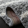 thumbnail image 6 of SAFAVIEH Venus Sophie Striped Shag Area Rug, 5'3" x 5'3" Square, Grey/Ivory, 6 of 9