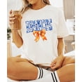 thumbnail image 7 of Broncos Orange Floral Bow Shirt for Women & Teens Trendy Team Spirit Sports Fan Graphic Tee Ivory Shirt Adult Small, 7 of 7