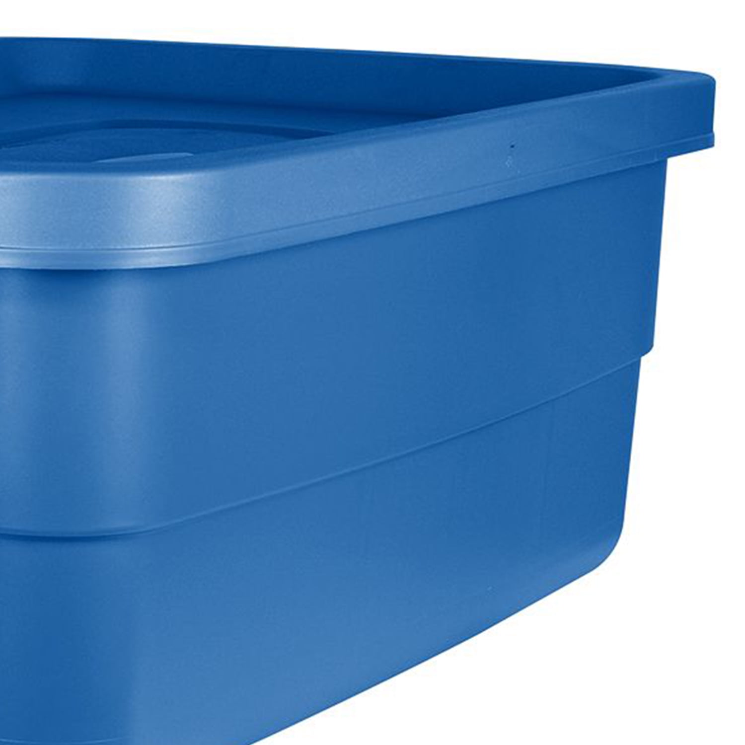 Rubbermaid Rough Neck Rugged Tote STORAGE BOX CONTAINER Blue, 18-Gallon 4 ct