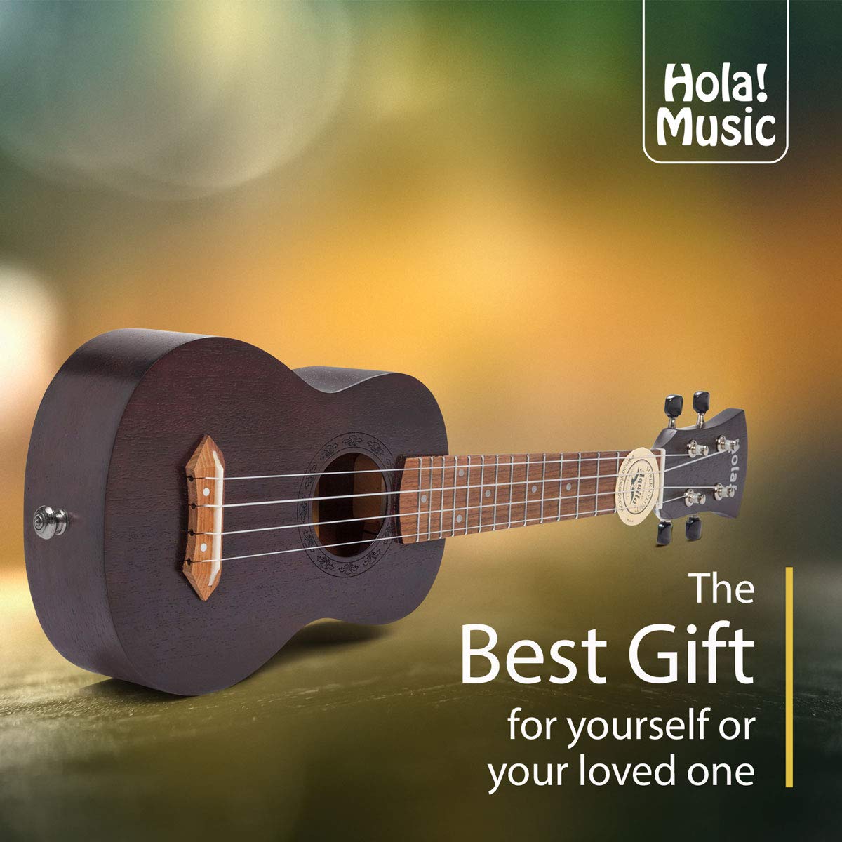 Hola Padded Gig Bag Red Music HM-121RD+ Deluxe Mahogany Soprano Ukulele Bundle with Aquila Strings Strap and Picks