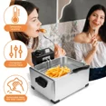 thumbnail image 6 of 5.3Qt 2500W 304 Stainless Steel Electric Deep Fryer with 3 Baskets Temperature Control Commercial Grade for Home and Party Use, 6 of 7
