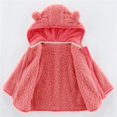 thumbnail image 2 of Otqutp Toddler Cute Ears Fleece Jacket Toddler Thicken Hooded Outerwear New Born Girls Boys Zipper Warm Fall Winter Coat, 2 of 4