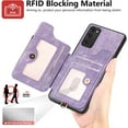 thumbnail image 3 of Phone Case for Samsung Galaxy S20 FE 5G 6.5 inch Wallet Cover with Screen Protector Wrist Strap Lanyard RFID Card Holder Ring Stand S 20 EF UW S20FE5G S20FE 20S S2O Fan Edition 4G G5 Women Men Purple, 3 of 8