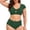 Green*, variant on Women's Bikini Sets Solid Color 2 Piece Swimwear High Waisted Backless Tankini Tops and Shorts Bottoms Casual Holiday Swimsuit