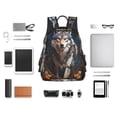 thumbnail image 4 of Xecao Oil Painting Tribal Wolf print Backpack For women men Aesthetic Lightweight Travel Daypack Simple Cute Backpack For Bookbag, 4 of 5