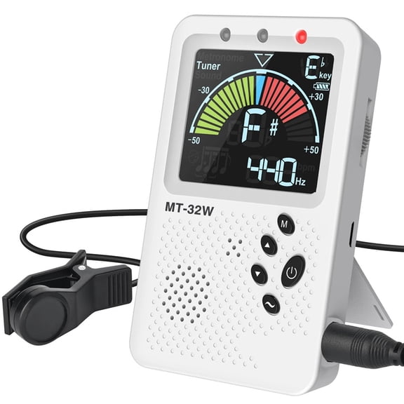 3in1 Tuning Hub Metronome Tuner with Voice Function, Fast Chromatic Tuning Device with Transposition & Presets for 25 Instruments, MT32W,black