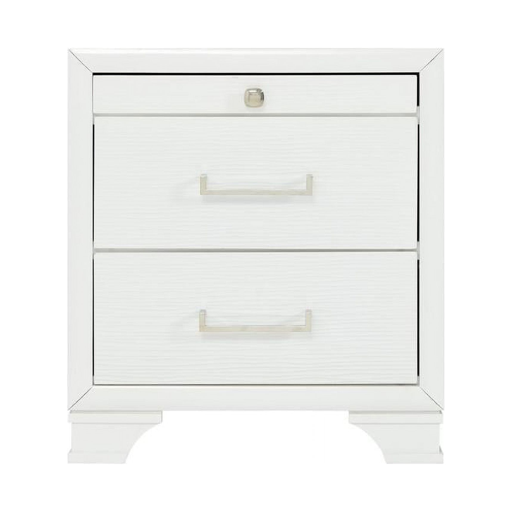 Storage Queen Bed & 2 Nightstands Glossy White Modern Global Furniture Jordyn - image 4 of 6