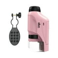 thumbnail image 1 of Microscopio óptico para niños, microscopio portátil de bolsillo de alta definición rosa con soporte, 1 of 9