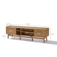 thumbnail image 2 of LuxenHome 70" TV Stand, Mid Century Modern Media TV Console for 65/70/75 Inch TVs, Wood Low Profile Cabinet with Storage, Credenza Television Stand Entertainment Center Living Room Entryway, 2 of 8