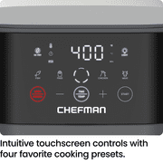 Chefman TurboFry® Touch 6-Qt Easy-View Air Fryer w/ 4 Cooking Presets and 450°F Hi-Fry Button - Gray
