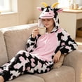 thumbnail image 5 of Gunia Kids Cow Outfit Plush Hooded Romper Jumpsuit For Halloween Costume Dress Up Party Pajamas Onesie,Size Cute, 5 of 9