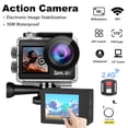 thumbnail image 2 of Cámara de acción 5K 4K60FPS Pantalla táctil IPS de 2" 170 ° EIS WiFi DVR Cámara de acción 5X Zoom 30M Cámara deportiva para casco de motocicleta impermeable, 2 of 4
