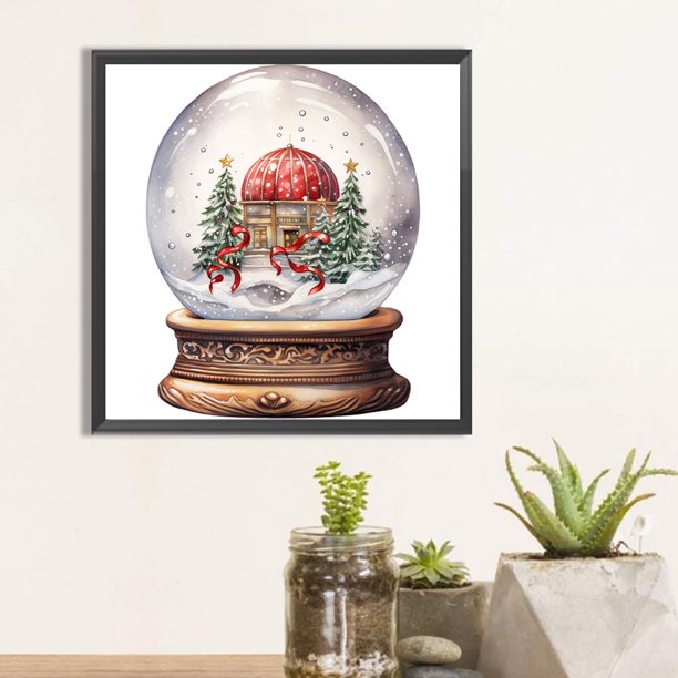 5D bricolaje taladro redondo completo diamante pintura casa de Navidad bola de cristal decoración del hogar JShteea El nuevo