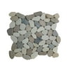 Rainforest White, Grey and Tan Honed Sliced Pebble Floor and Wall Tile 12" x12" (5.0 Sq. ft. / Case)