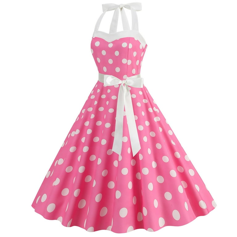 RYKJLWY Dresses for Women 2024 Ladies Style Retro Wave Dotted Lace Up Open Back Hanging Neck Bridesmaid Performance Dress Large Swing Poncho Dress Milkmaid Dress (Pink2,XL) - Walmart.com RYKJLWY Dresses for Women 2024 Ladies Style Retro Wave Dotted Lace Up Open Back Hanging Neck Bridesmaid Performance Dress Large Swing Poncho Dress Milkmaid Dress (Pink2,XL) - Walmart.com