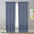 thumbnail image 6 of SLYNSHome Dark Blue Sheer Curtains Semi Transparent Rod Pocket Curtains for Bedroom and Living Room,52 x 84 inches Long,1 Panels, 6 of 7