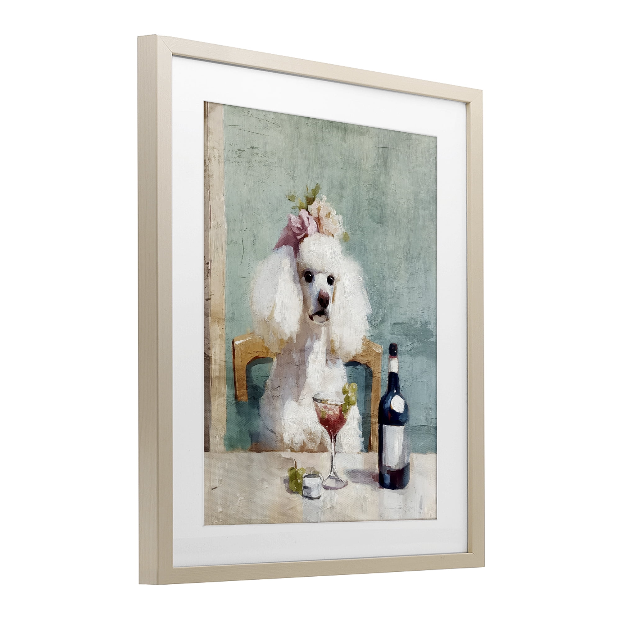 Stupell Industries Poodle At Lunch Birch Framed Print Under Glass, design by Annabelle Hall
