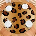 thumbnail image 2 of Gold and Brown Of Leopard Print Round Fitted Tablecloth with Elastic Edge,Dining Table Cover Waterproof,Outdoor Round Tablecloth for Camping,Dining,Indoor and Outdoor, 2 of 7