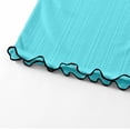 thumbnail image 6 of Amidoa Girls 2 Piece Outfits Summer Clothes Solid Color Cute Short Sleeve T-Shirt and Shorts Casual Kids Clothing Sets,Blue Size 7, 6 of 9